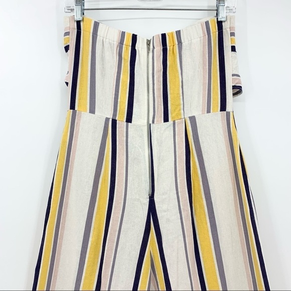 Gypsies & Moondust Strapless Striped Linen Blend Jumpsuit - Picture 6 of 10